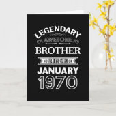Broeder januari 1970 50e Birthday Gift Kaart (Gele Bloem)