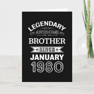 Broeder januari 1980 40th Birthday Gift Kaart