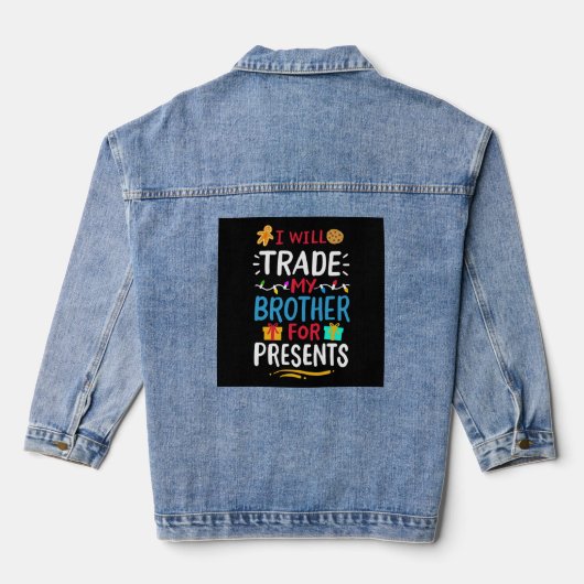 Broeder kerstfeest denim jacket (Achterkant)