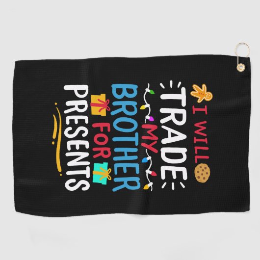 Broeder kerstfeest golfhanddoek (Horizontaal)