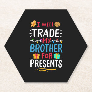 Broeder kerstfeest kartonnen onderzetters