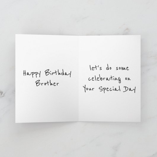 ** BROEDER** KLAAR OM TE VIEREN ** UW VERJAARDAG * KAART (Binnen)