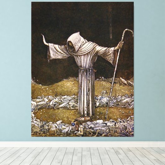 “Broeder Martin” Aquarel van John Bauer Canvas Afdruk (Insitu (Houten vloer))