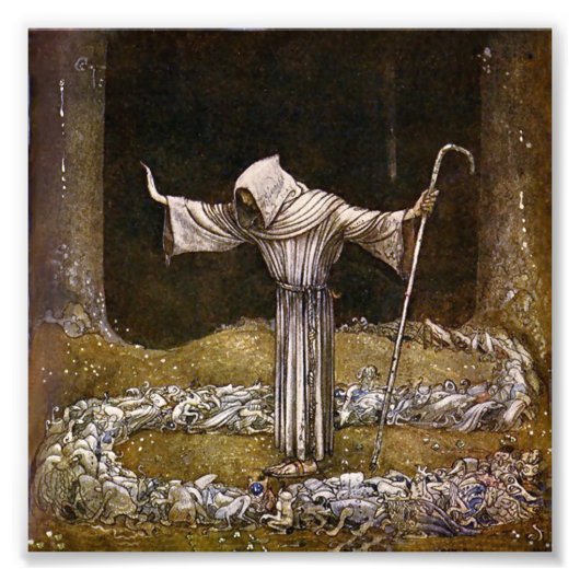 “Broeder Martin” Aquarel van John Bauer Foto Afdruk (Voorkant)