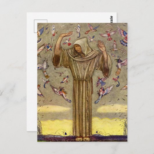 "Broeder Martin en de vogels" van John Bauer Briefkaart (Voorkant / Achterkant)