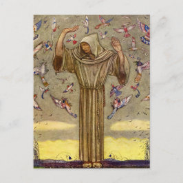 "Broeder Martin en de vogels" van John Bauer Briefkaart