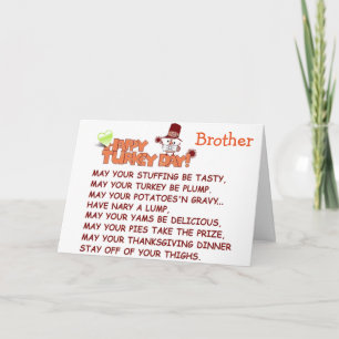 ** BROEDER** MIST U BIJ "THANKSGIVING" FEESTDAGEN KAART