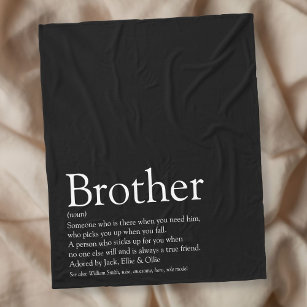 Broeder, modern zwart en wit, zwart fleece deken