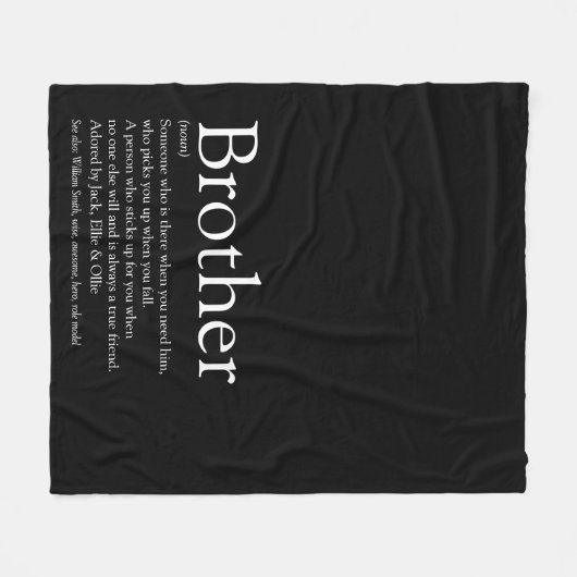 Broeder, modern zwart en wit, zwart fleece deken (Voorkant (Horizontaal))