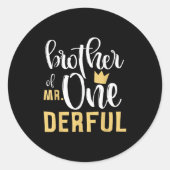 Broeder Mr. Onederful 1e Verjaardag Eerste One-der Ronde Sticker (Voorkant)