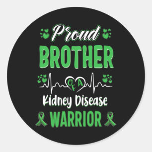 Broeder Nierziekte Warrior Awareness Lint GR Ronde Sticker