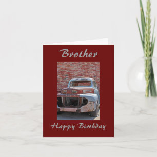 Broeder Old Rusty Truck Birthday Wenskaart Kaart