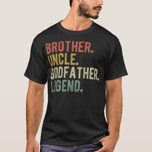 Broeder oom Godfather Legend, grappige kerstmis G T-shirt (Voorkant)