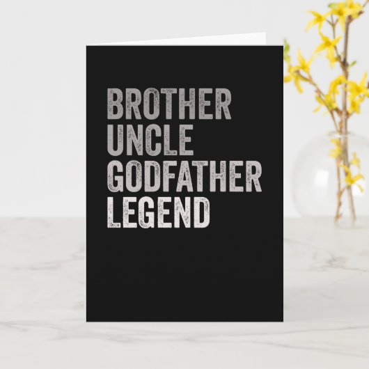 Broeder oom Godfather Legend Kaart (Gele Bloem)