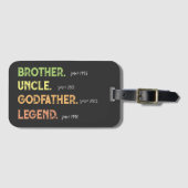 Broeder oom Godfather legend sinds jaar Bagagelabel (Voorkant (horizontaal))