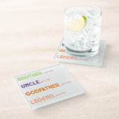 Broeder oom Godfather legend sinds jaar Glazen Onderzetter (Schuin)