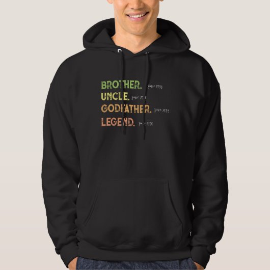 Broeder oom Godfather legend sinds jaar Hoodie (Voorkant)