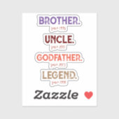 Broeder oom Godfather legend sinds jaar Sticker (Vel)