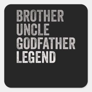 Broeder oom Godfather Legend Vierkante Sticker