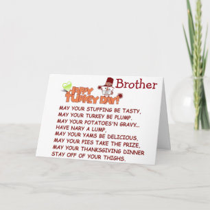 ***BROEDER*** OVER DE MIJLEN BIJ *THANKSGIVING* FEESTDAGEN KAART