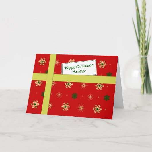 Broeder-pastei voor rode kerstmis feestdagen kaart (Voorkant)