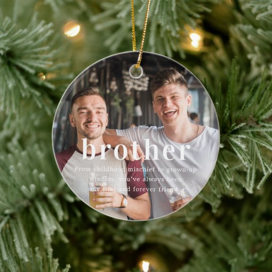 broeder | Sentimentele foto KeepSake Kerstmis Keramisch Ornament (Boom)