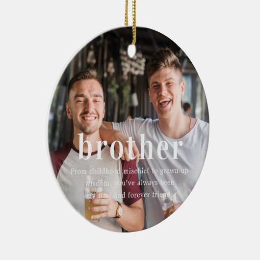 broeder | Sentimentele foto KeepSake Kerstmis Keramisch Ornament (Rechts)