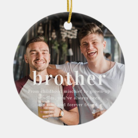 broeder | Sentimentele foto KeepSake Kerstmis Keramisch Ornament (Voorkant)