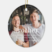 broeder | Sentimentele foto KeepSake Kerstmis Keramisch Ornament (Links)