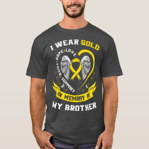 Broeder van Gold Ribbon Childhood Cancer Awareness T-shirt