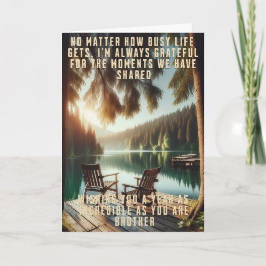 Broeder Verjaardag, 5 x 7 gevouwen kaart (Voorkant)