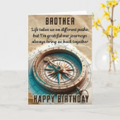 Broeder Verjaardag, 5 "x 7" Gevouwen Wenskaart Kaart (Gele Bloem)