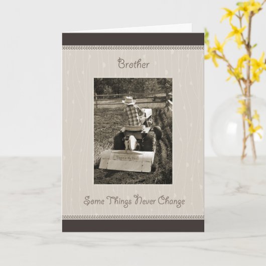 Broeder Verjaardag Boerderij Jongen Humor Kaart (Gele Bloem)