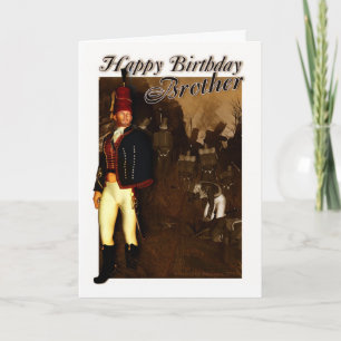 Broeder Verjaardag Kaart - 1822 Hussar officier en