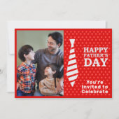 Broederdag Witte Stropdas Rode Stippen Fotopartij Kaart (Voorkant)