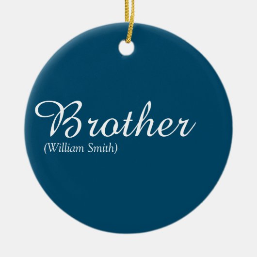 Broederdefinitie van 'Cool Blue Fun World's Best E Keramisch Ornament (Voorkant)