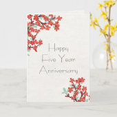 Broederenkaart voor 5 jaar bloemen kaart (Gele Bloem)