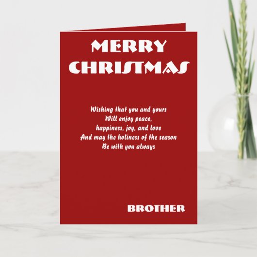 Broederkerstwenskaarten Feestdagen Kaart (Voorkant)