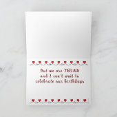 **BROEDERLIJKE TWEELING** OP ONZE VERJAARDAG KAART (Binnen)