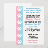 Broederlijke tweeling - Uitnodigingen voor Baby sh (Voorkant / Achterkant)