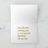 Broeder's Verjaardag-gele bijl en houtstapel Kaart (Binnen)