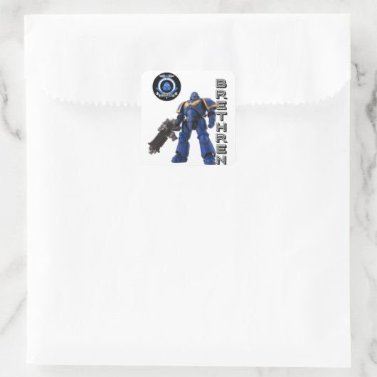 broeders vierkante sticker (Tas)