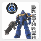 broeders vierkante sticker (Voorkant)