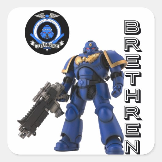 broeders vierkante sticker (Voorkant)