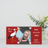 Broederschap Cigogne It's a boy Aankondiging (Staand voorkant)