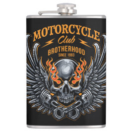 Broederschap Motorfieclub Skull en Wings Heupfles