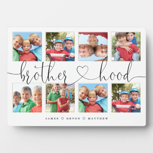 Broederschap script Gift for Brothers Photo Collag Fotoplaat (voorkant)