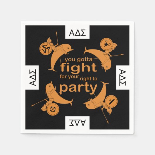 Broederschap / Sorority Oude Griekse Partij Warrio Servet (Voorkant)