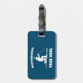 Broederschap van de vrije hieltelemarkskisering bagagelabel (Achterkant verticaal)