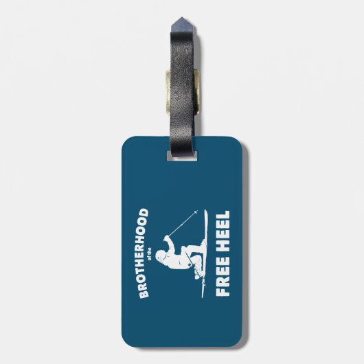 Broederschap van de vrije hieltelemarkskisering bagagelabel (Achterkant verticaal)
